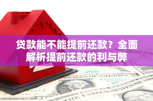 容城贷款能不能提前还款？全面解析提前还款的利与弊