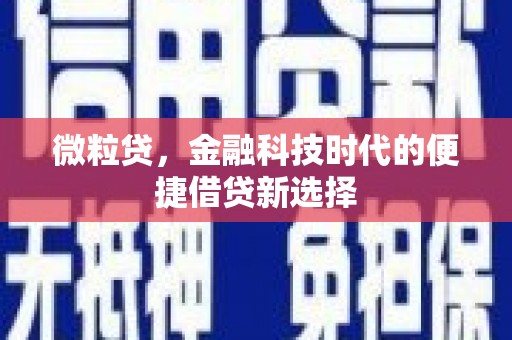 容城微粒贷，金融科技时代的便捷借贷新选择